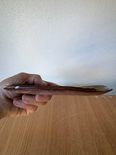 Load image into Gallery viewer, Hand-Carved Brown Floral Trinket Tray
