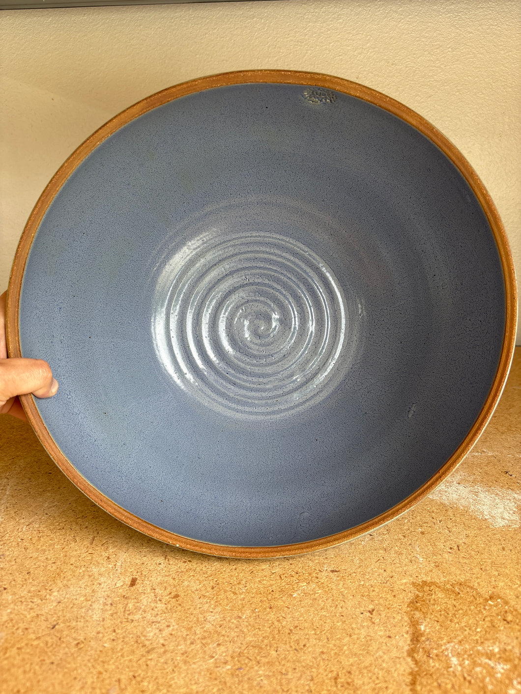 *FLAWED* XL. Frosted Turquoise Mixing Bowl