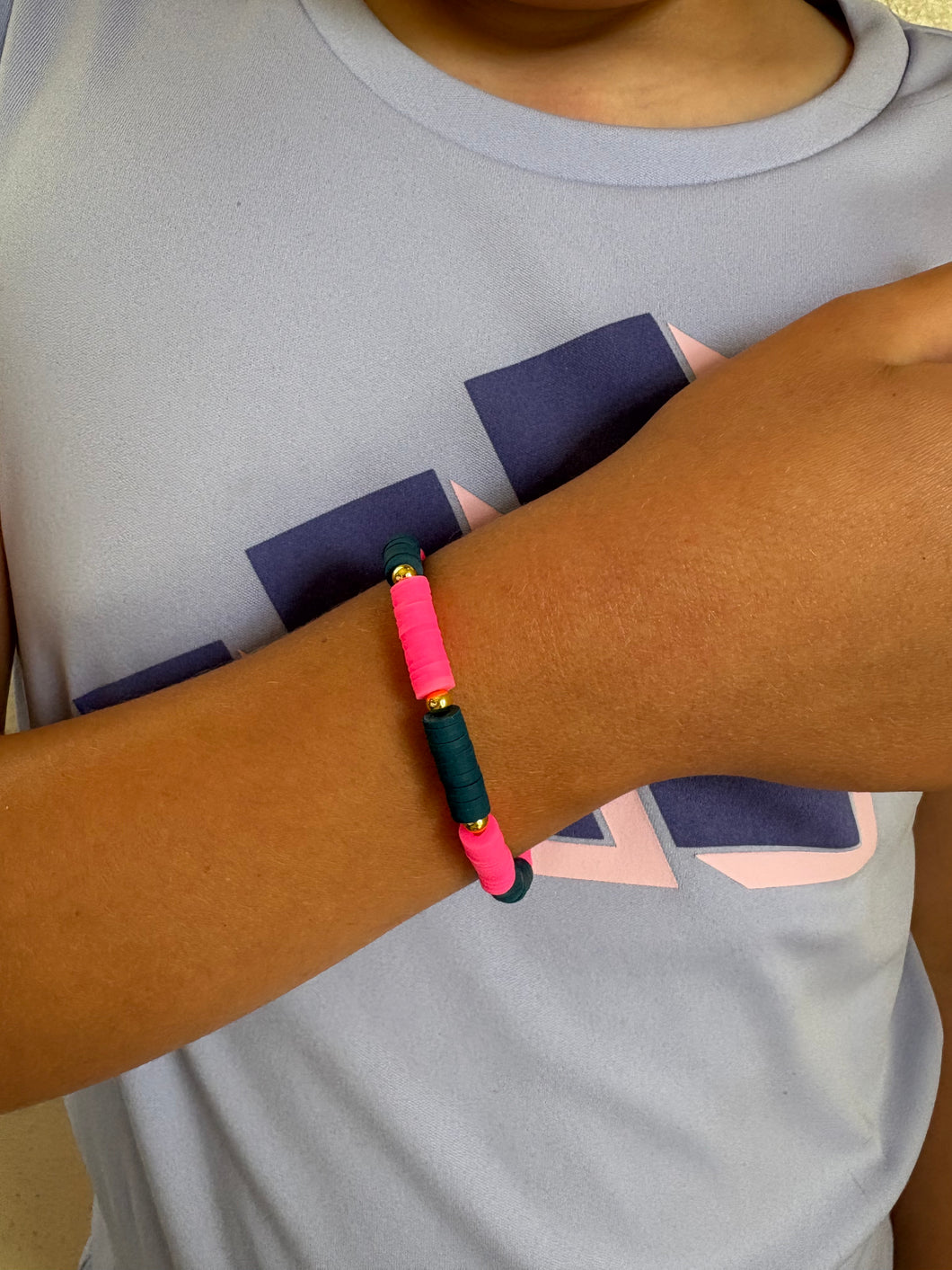 Hot Pink & Navy Adult Bracelet (Made by Edyn)