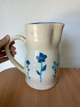 Load image into Gallery viewer, Hand Painted Blue Floral Pitcher
