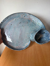 Load image into Gallery viewer, XL Blue Speckle Chip &amp; Dip Platter
