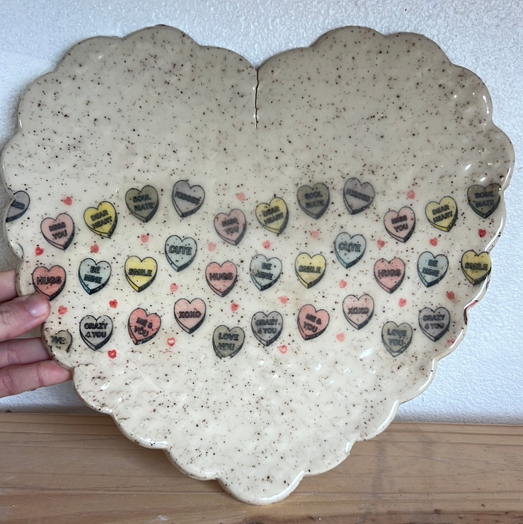FLAWED Candy Heart Serving Tray