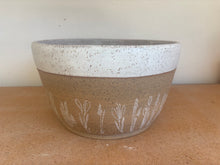 Load image into Gallery viewer, XL-Speckled White Floral Mixing Bowl
