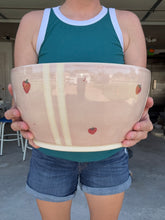 Load image into Gallery viewer, Hand-Painted Strawberries &amp; Cream Mixing Bowl

