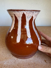 Load image into Gallery viewer, Deep Sienna Drips Flower Vase
