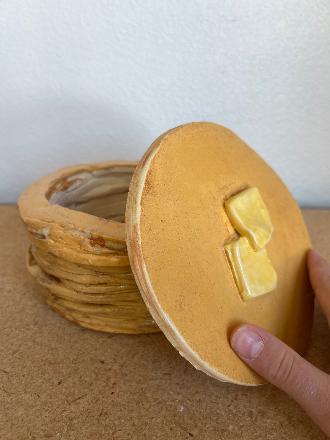 2 Piece- Stack of Pancakes Candle Holder