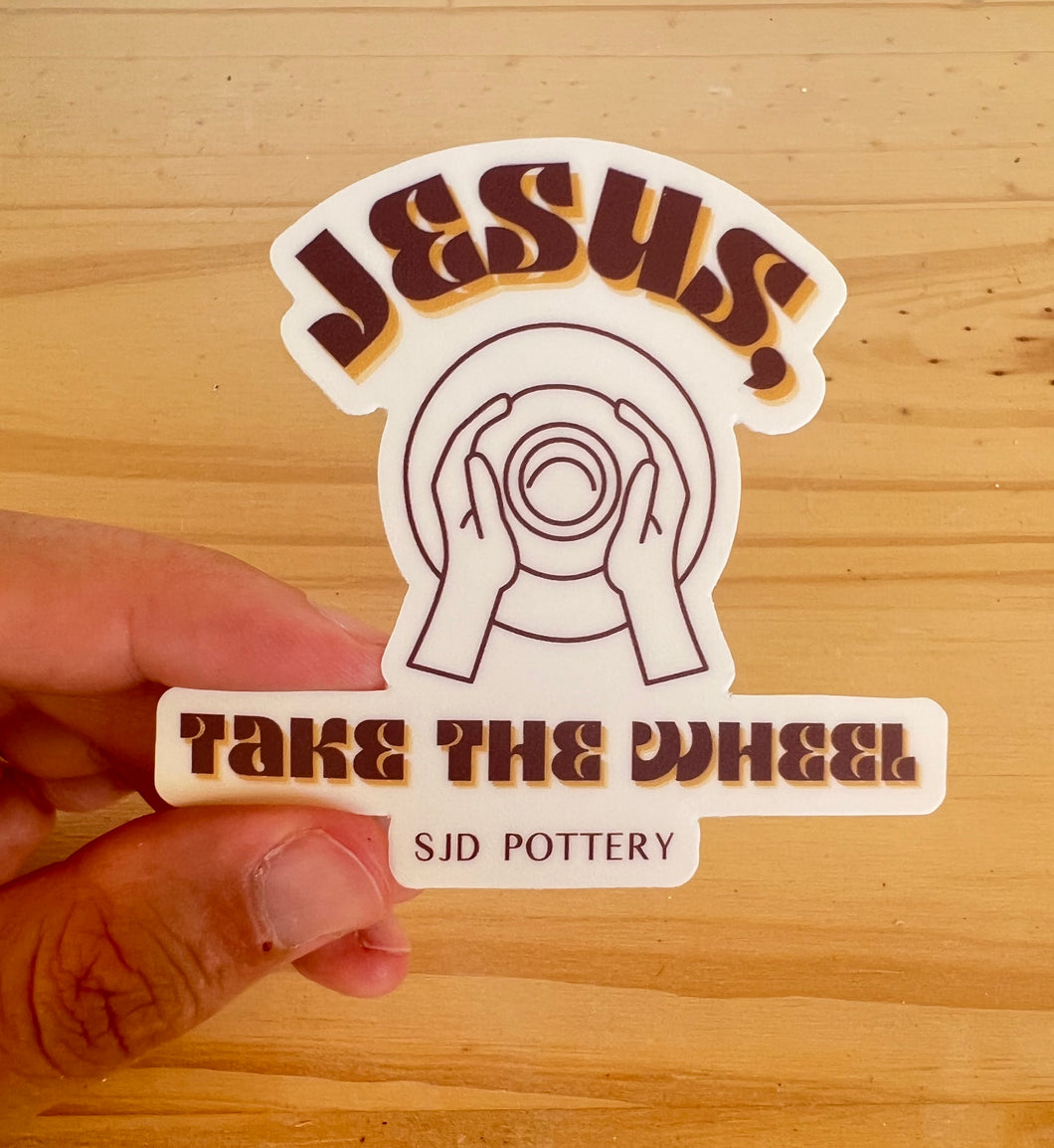 Jesus, Take The Wheel Sticker